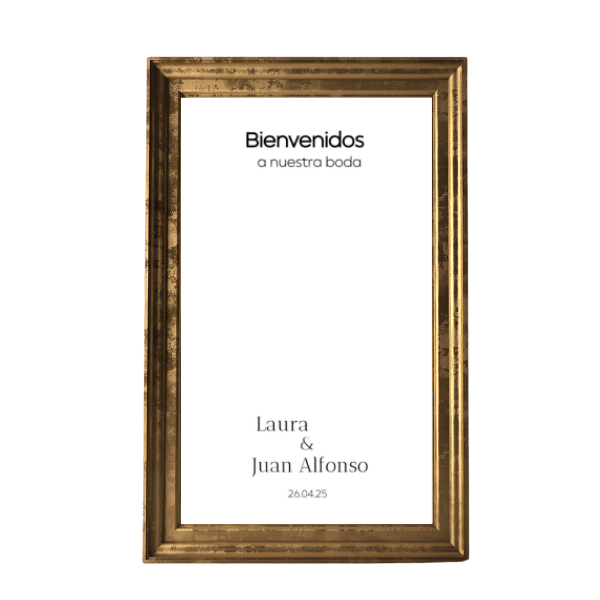 Cartel de bienvenida de boda