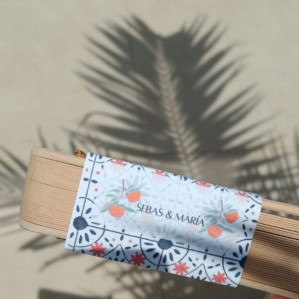 Etiqueta para abanico - Orange Land